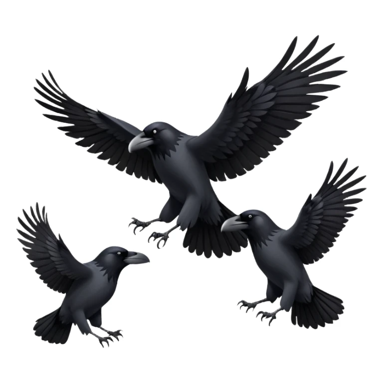 group of ravens in flight sticker