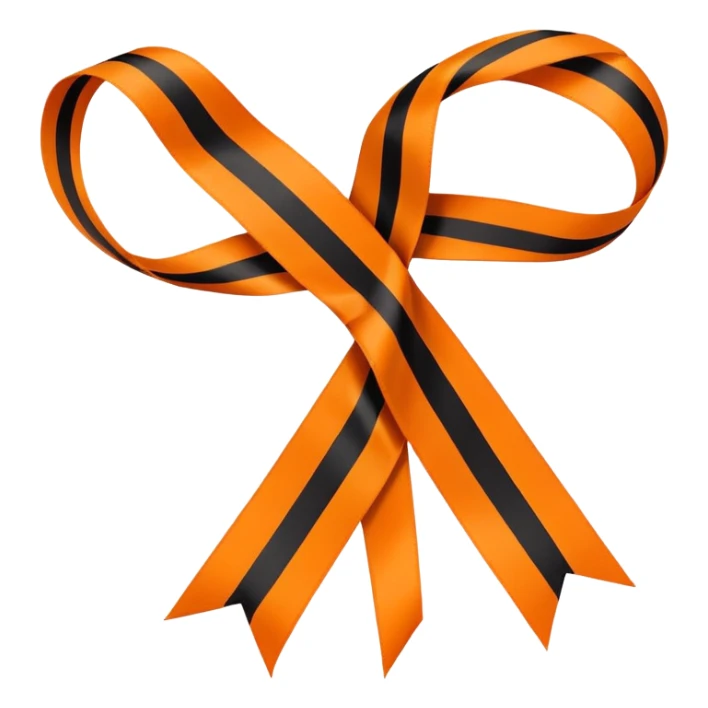 George ribbon flat with orange and black stripes, simple style sticker