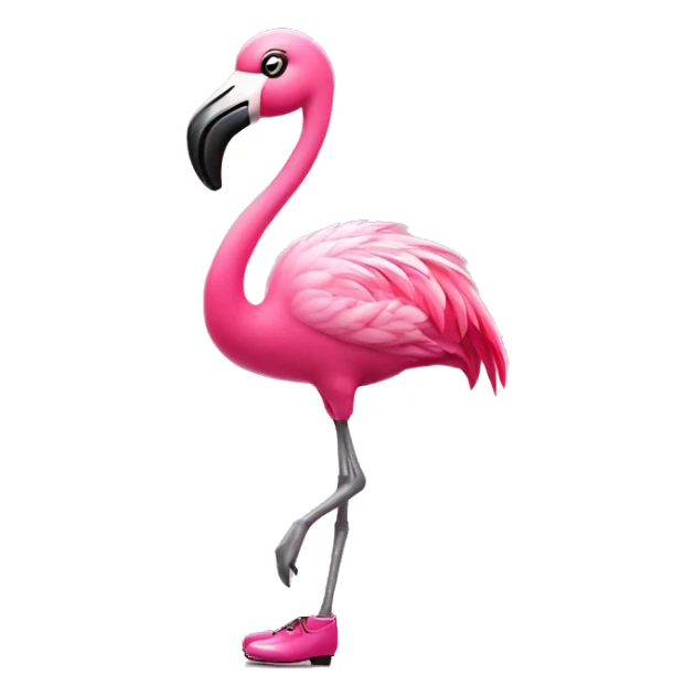 pink flamingo with tap dancing shoes sticker