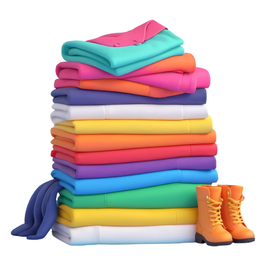 pile of fashionable clothes sticker