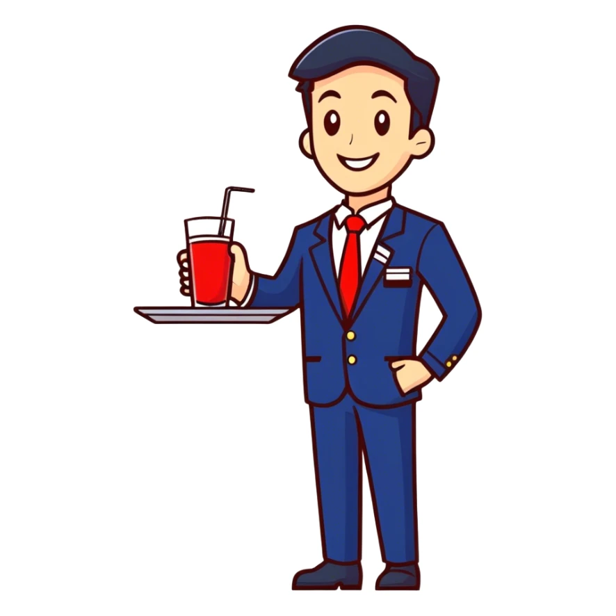 Male cabin crew on plane sticker