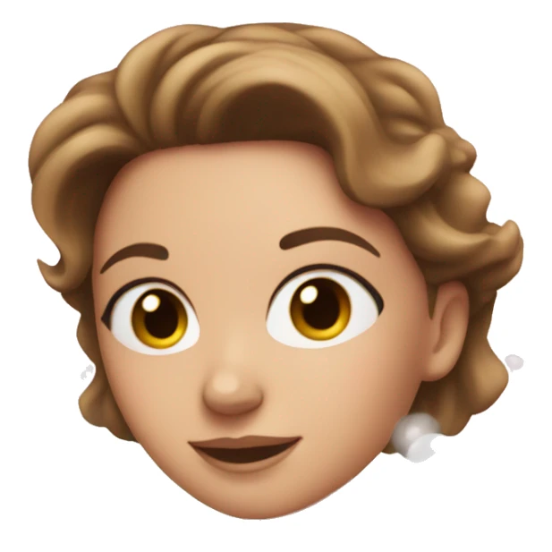 White girl with brown hair in a pink bubble bath sticker