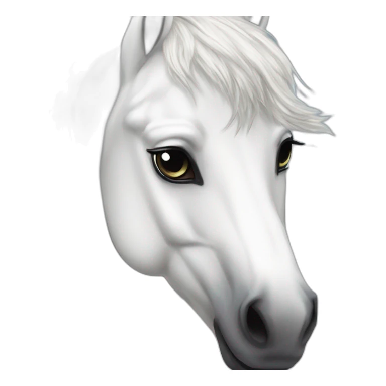 White stallion mustang big heart eyes sticker
