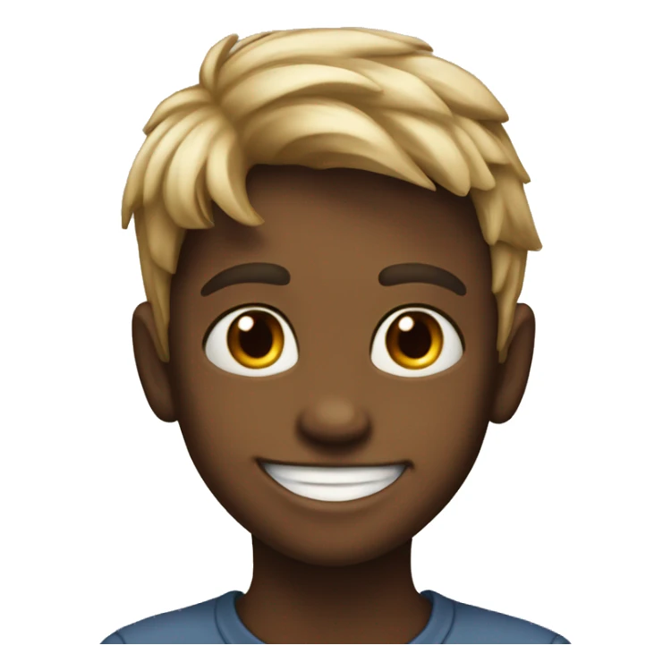 realistic portrait of a boy with flirtatous smile sticker