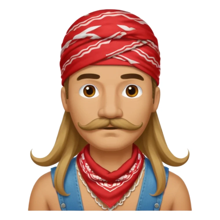 mustached with bandanas long hair sticker
