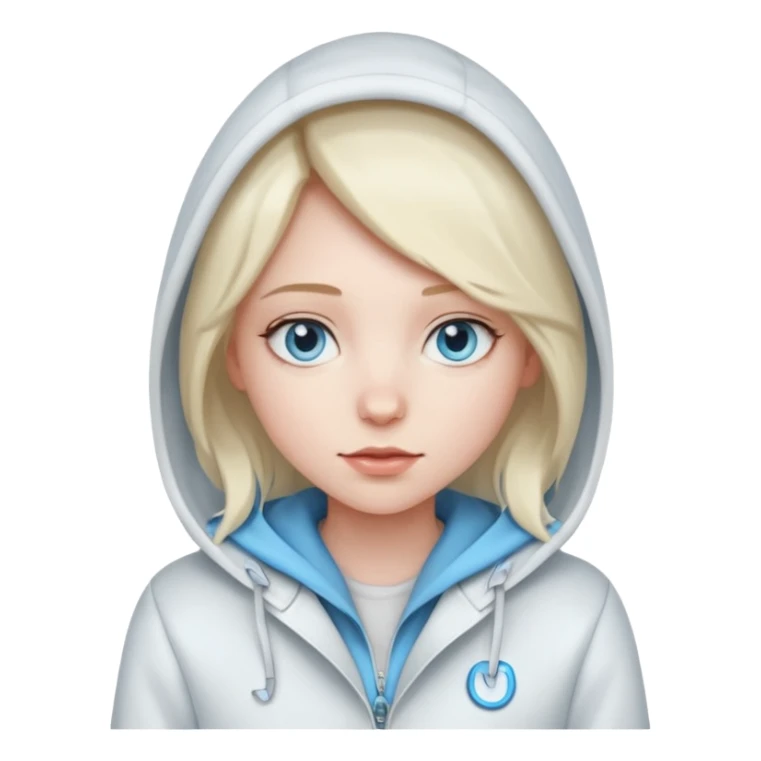 Girl, super White Coat with Hoodie  sticker
