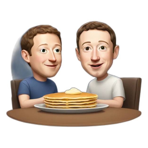 Mark Zuckerberg and Elon Musk eat pancakes together sticker
