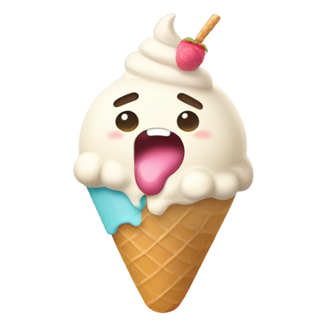 A SQUISHMALLOW eating a ice cream sticker