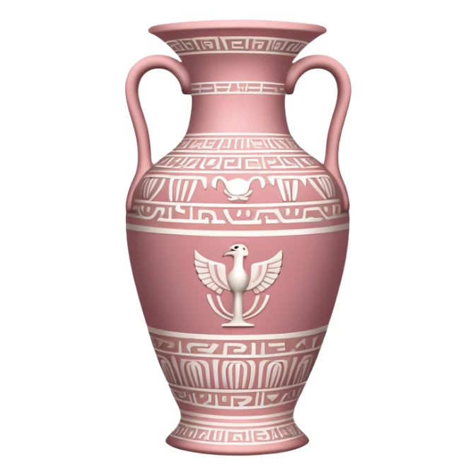 egyptian dusky pink and white vase sticker