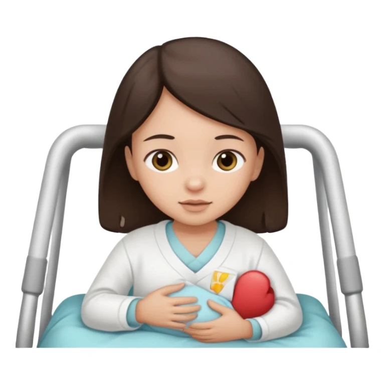 A cute newborn dark brown hair at the hospital  sticker