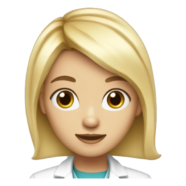blonde girl with blue eyes and pixi bangs long hair doctor sticker
