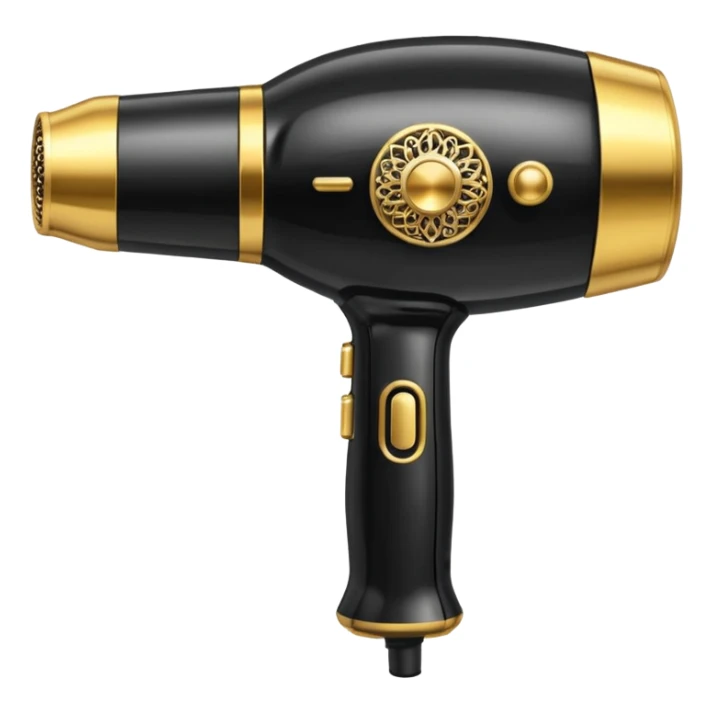 black blow dryer covered in jewelry sticker