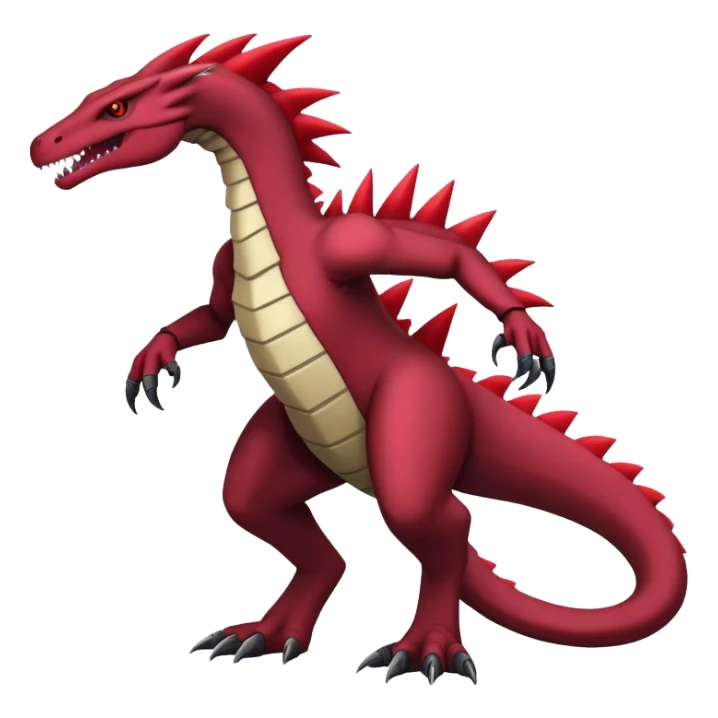 Badass cool black and red salazzle-tyranitar-hybrid, full body sticker