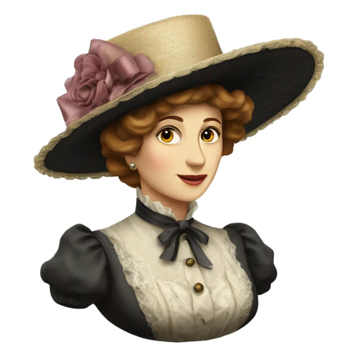 A big elegant victorian Woman’s hat sticker