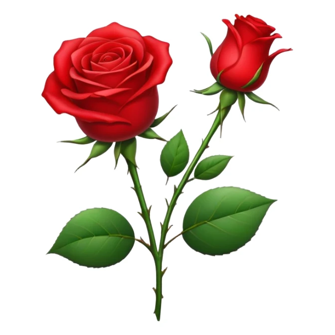 A rose emoji in the style of Apple emoji with a window. sticker