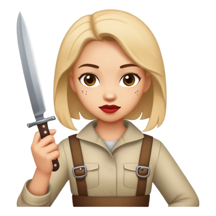 A girl with a knife in her hand sticker