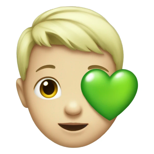 baby green heart sticker