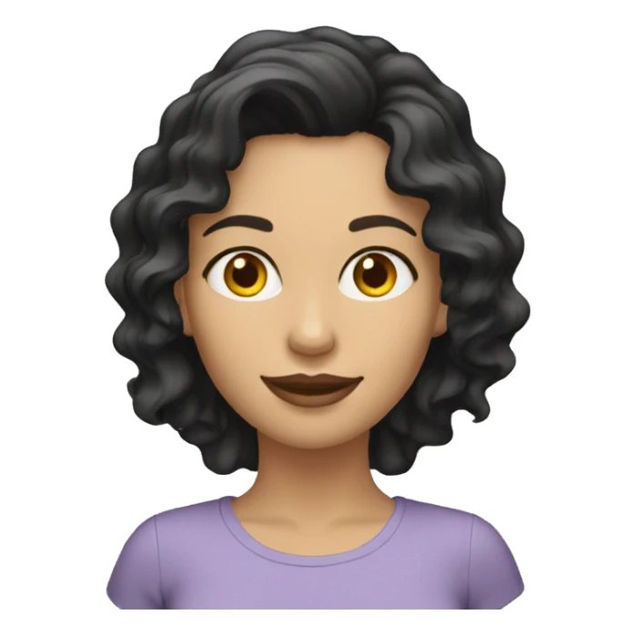caucasian-woman-black-wavy-short-hair sticker