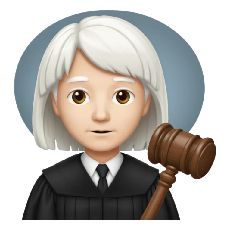 Judge with white wig and gavel sticker