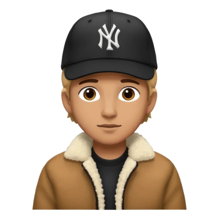 Cappellino New Era New York nero e persona con giubbotto di pecora sticker