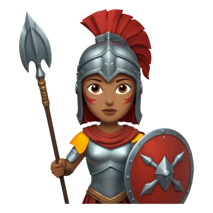 woman spartan warrior holding spear and shield sticker