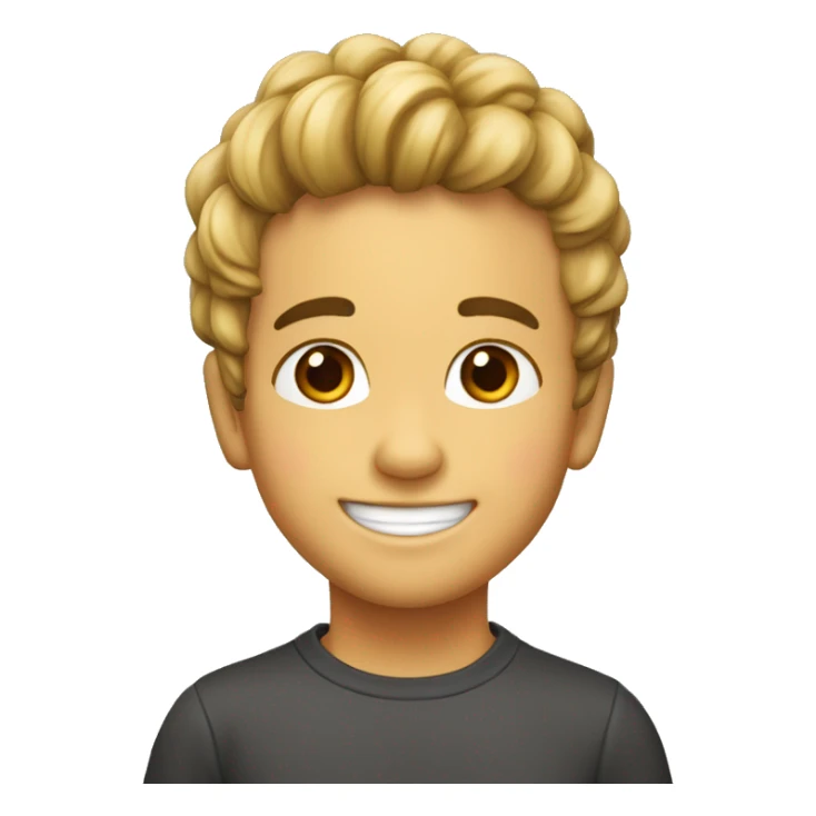 niño moreno con peinado un poco con tupe sonriente sticker