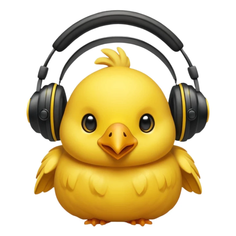 Pollito con cascos gamer enamorado sticker