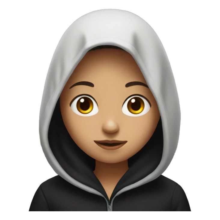 girl in black hooded portrait sticker