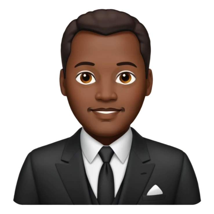 Luther Vandross with dark brown hair sticker