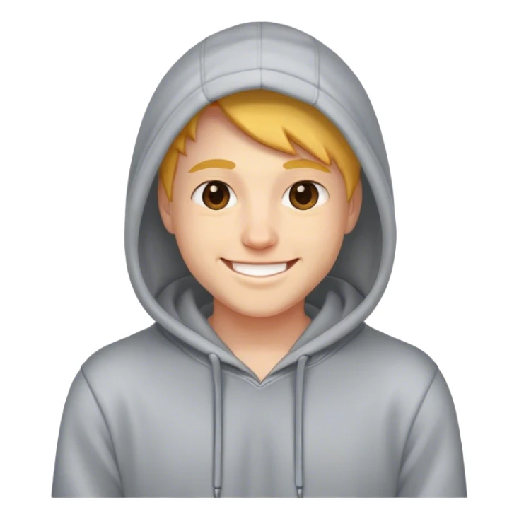 Me wearing a hoodie smiling sticker