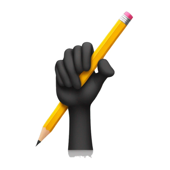 black skin thumb up holding a pencil sticker
