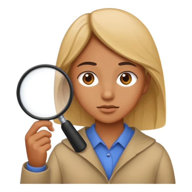 searching for something or looking at something in detail. sticker