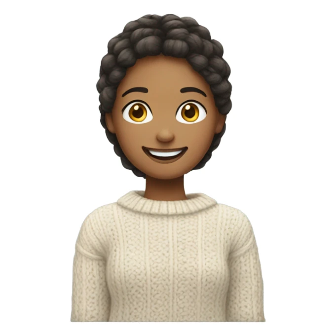 smiling girl in cozy sweater sticker