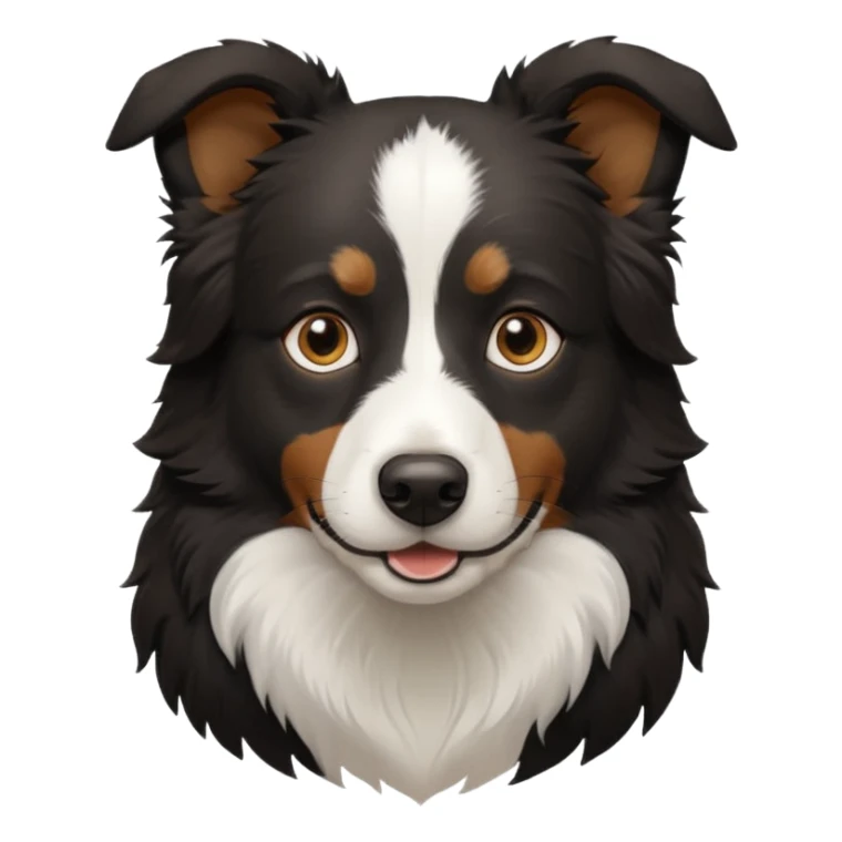 border collie predominantly black fur with brown on the eyebrows and neck sticker