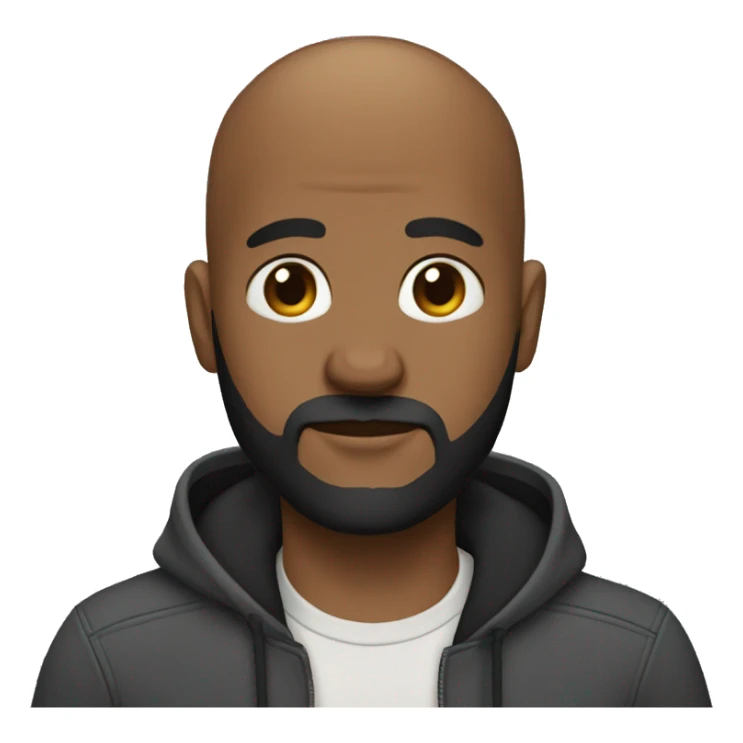 black bald with medium amout of beards guy with a moody face wearing a casual outfit sticker