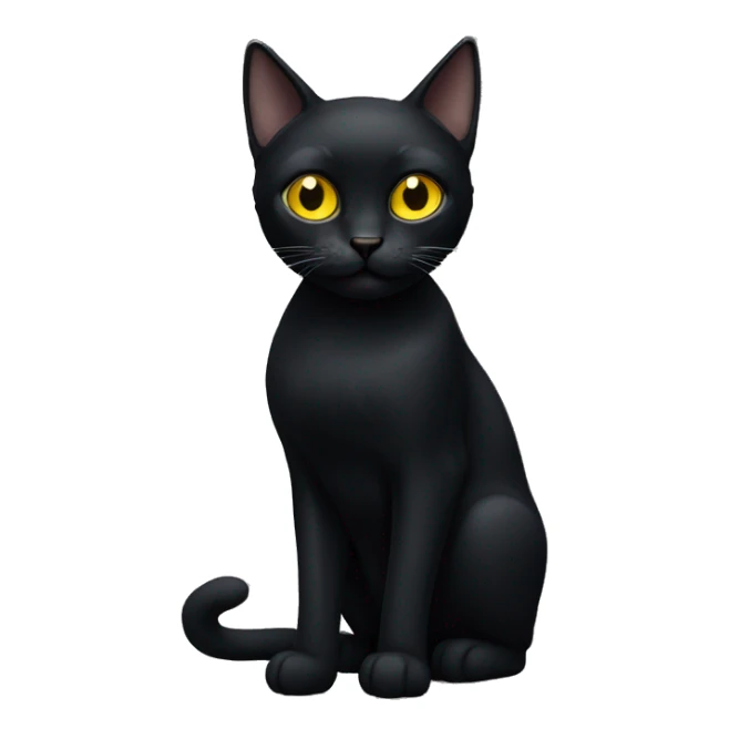 Black cat with yellow eyes  sticker