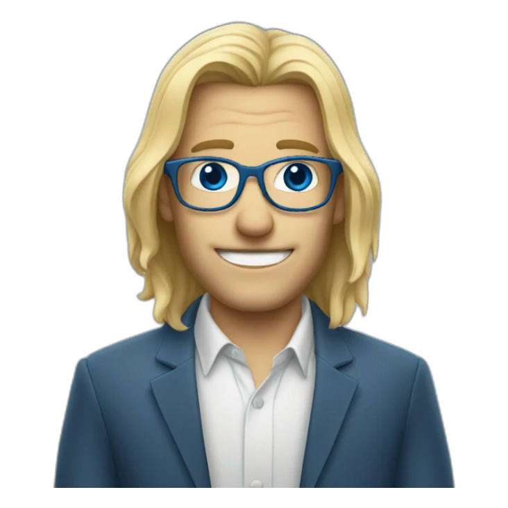 gar avec lunette bleu et blond au yeux bleu sticker