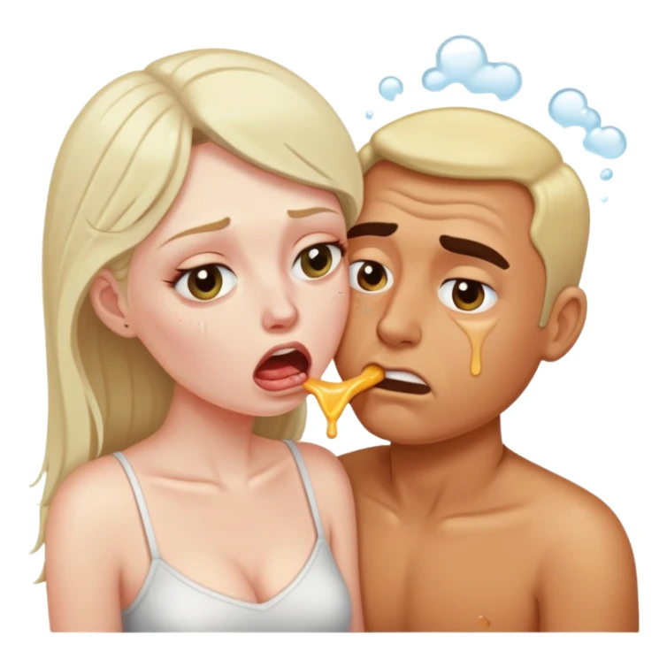 Woman puking on man sticker