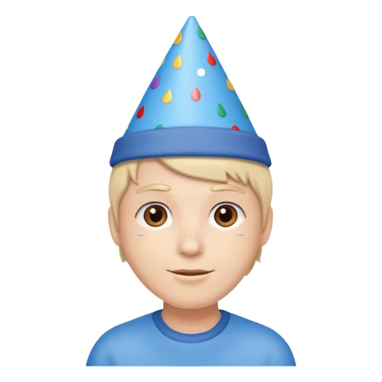 Person with blue birthday hat sticker