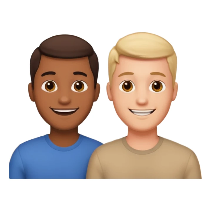 dos amigos hombres que comparten arquiler atras en una casa sticker