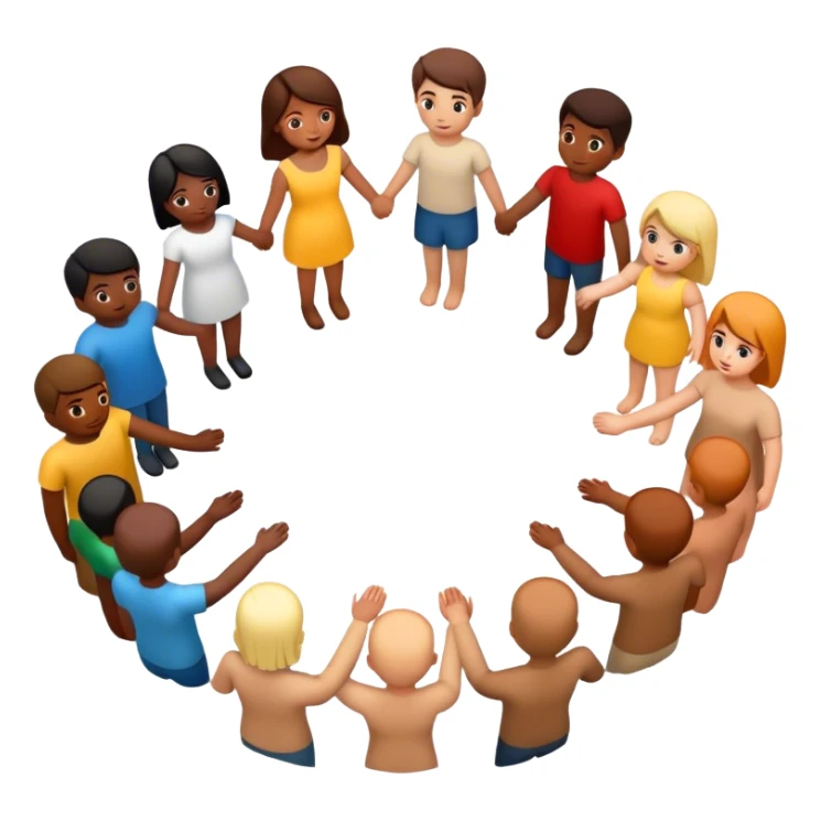 a group of professional holding hands in circle sticker