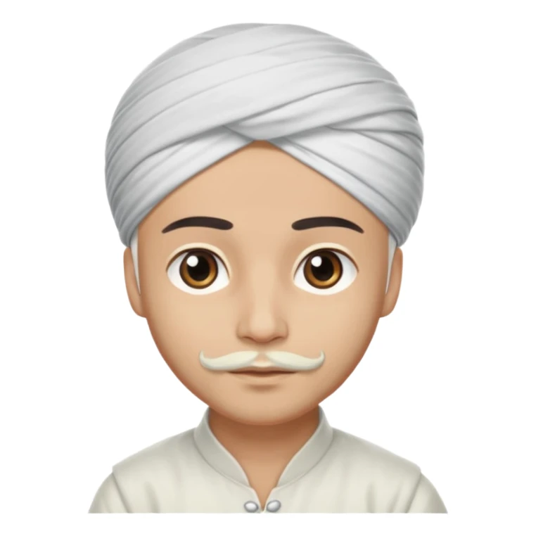 Sardar boy wearing turban white and manly sticker
