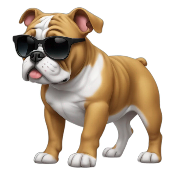 Bulldog Français black with sunglasses sticker