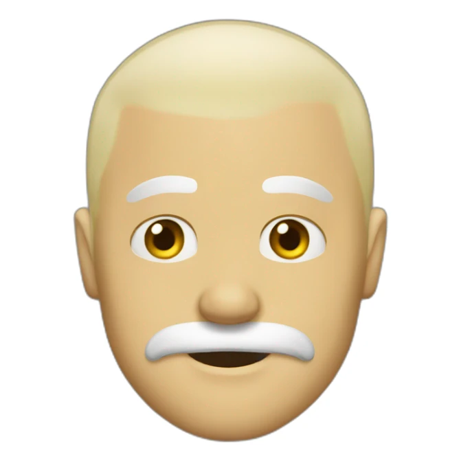 Blonde mustache bald head man in shed sticker