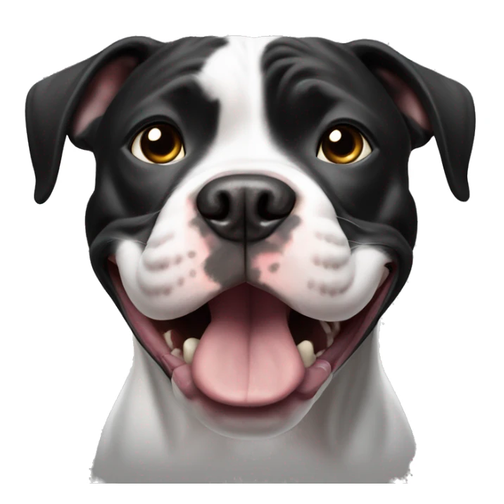 Black and white pitbull making a funny face sticker
