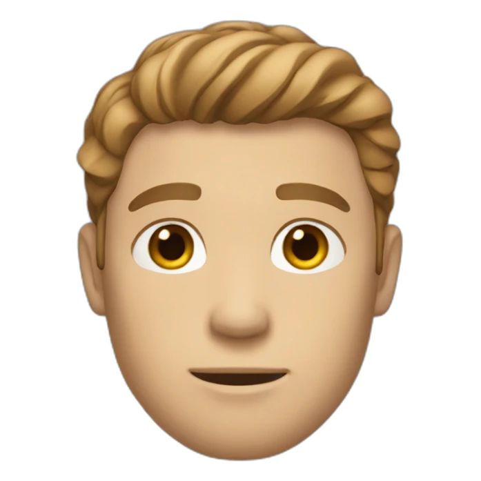 white man with brown hair job sticker