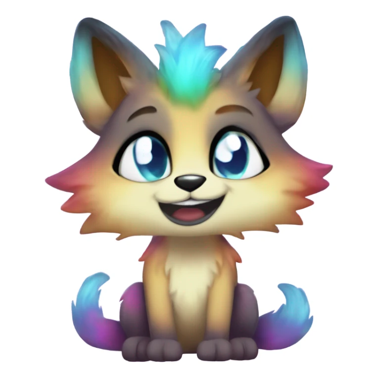 gradient-Sparkle-nebula-fursona anthropomorphic furry Fakémon full body sticker