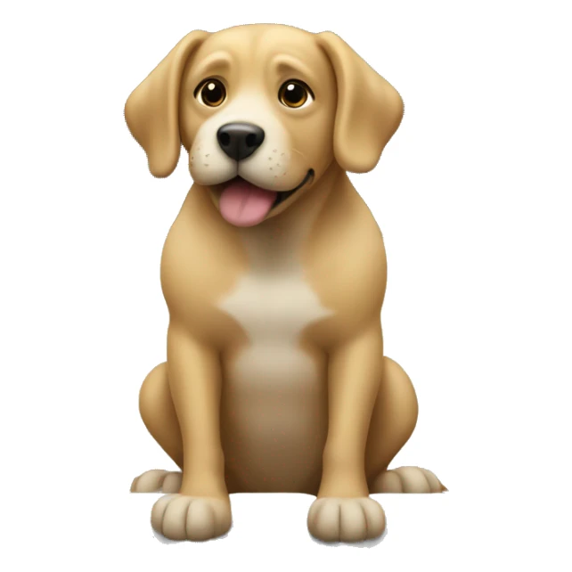 Dog sitting on bus covering its nose  sticker