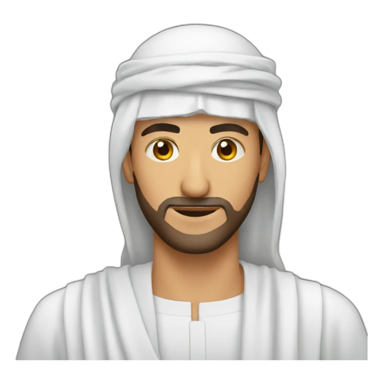 arabic wear man foucs on face sticker