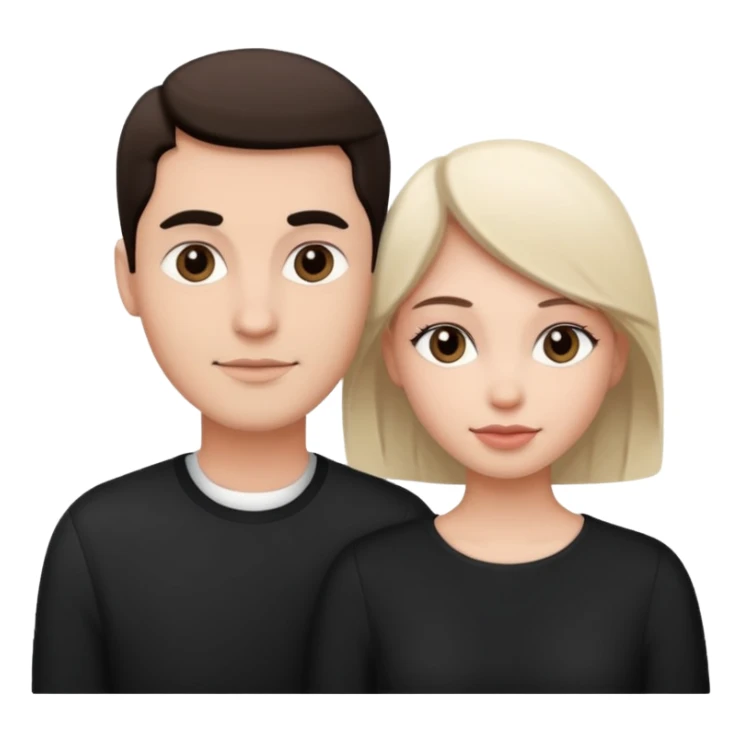 Black and white style couple sticker